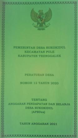 Anggaran Pendapatan Dan Belanja Desa Sukokidul Nomor 12 Tahun 2020